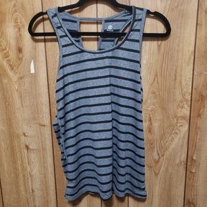 Champion Activewear Tank Top Women’s Small Gray Black Striped Sleeveless Gym